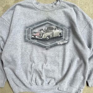 Y2K 2000s Grey Men’s Truck Dog USA Pullover Crewneck XL 28x28